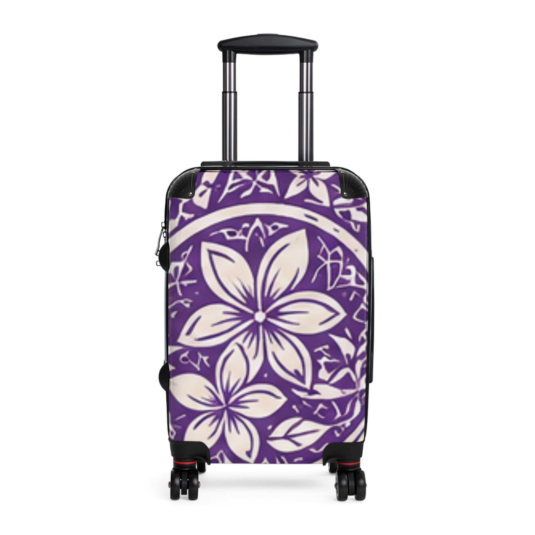 Purple Plumeria Suitcase — Tropical Plumeria Carry-On Luggage