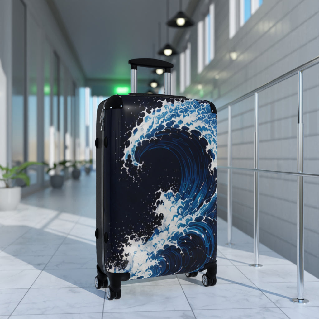 Hawaii Ocean Current Suitcase — Tropical Wave Travel Luggage