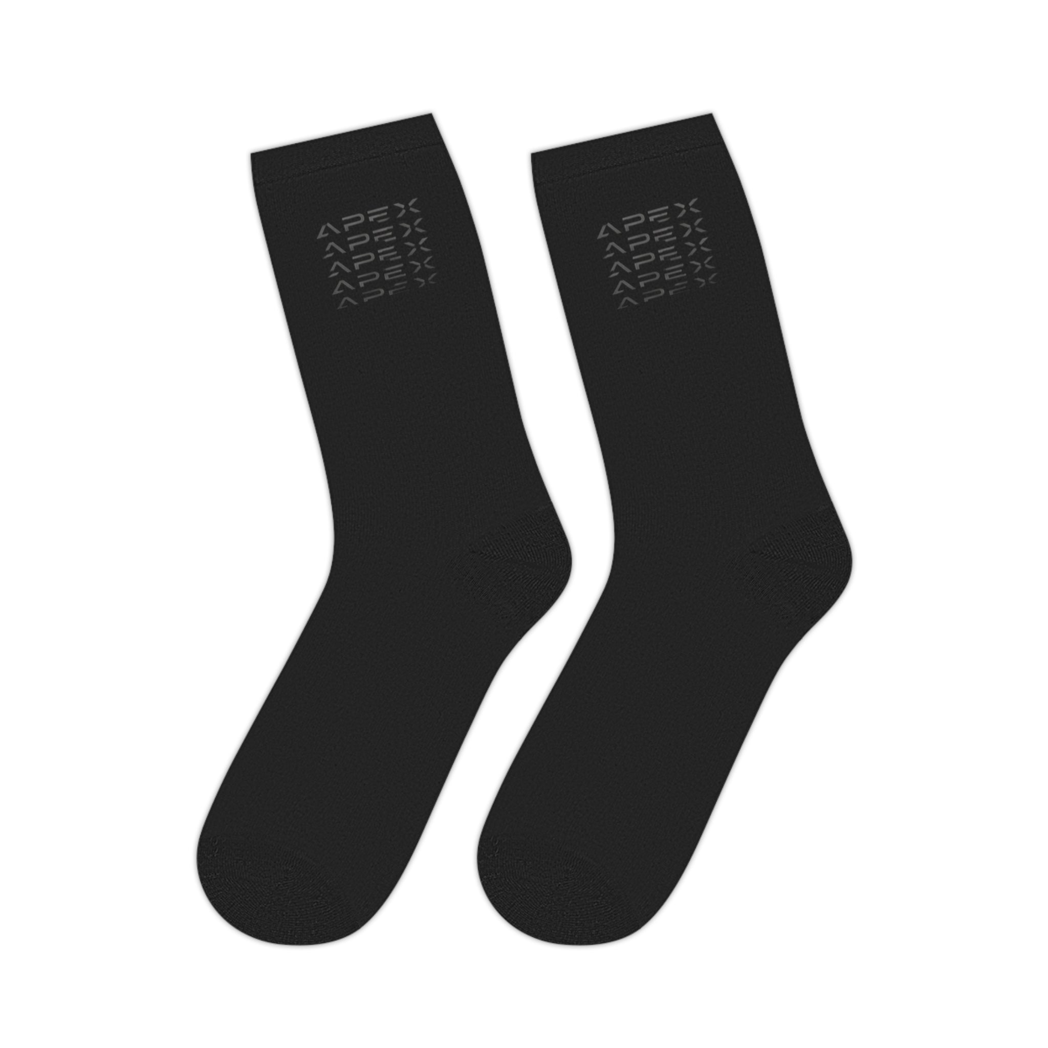 Black Mid-Length Socks — Everyday Athletic Comfort Crew Socks
