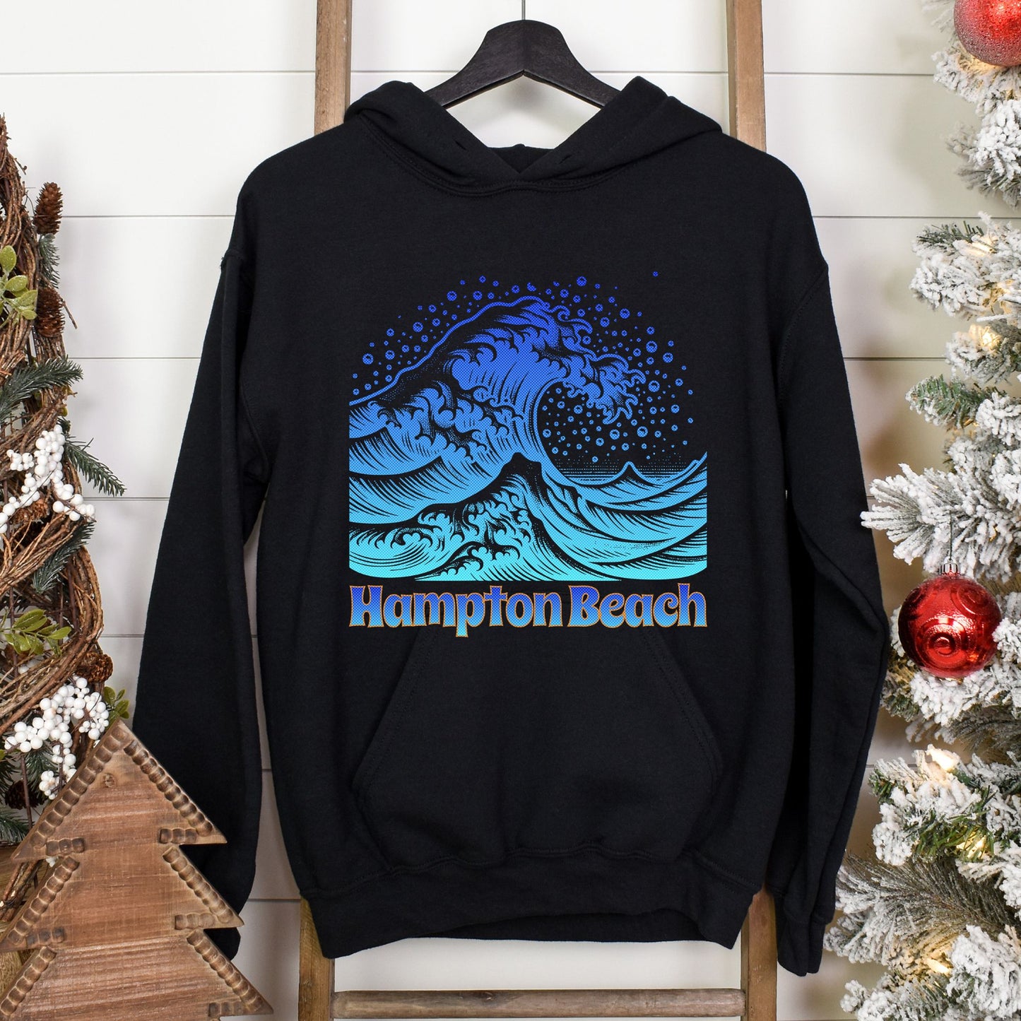 Hampton Beach Ocean Wave Hooded Sweatshirt