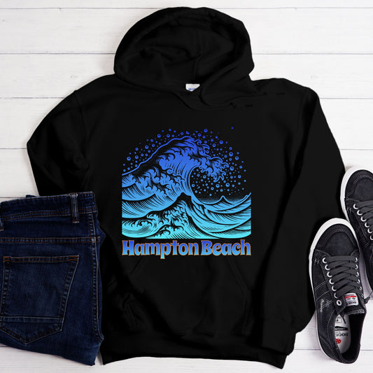 Hampton Beach Ocean Wave Hooded Sweatshirt