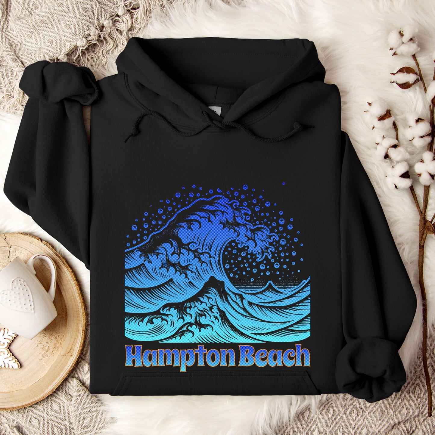 Hampton Beach Ocean Wave Hooded Sweatshirt