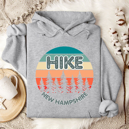 Hike New Hampshire Retro Sunset Hooded Sweatshirt