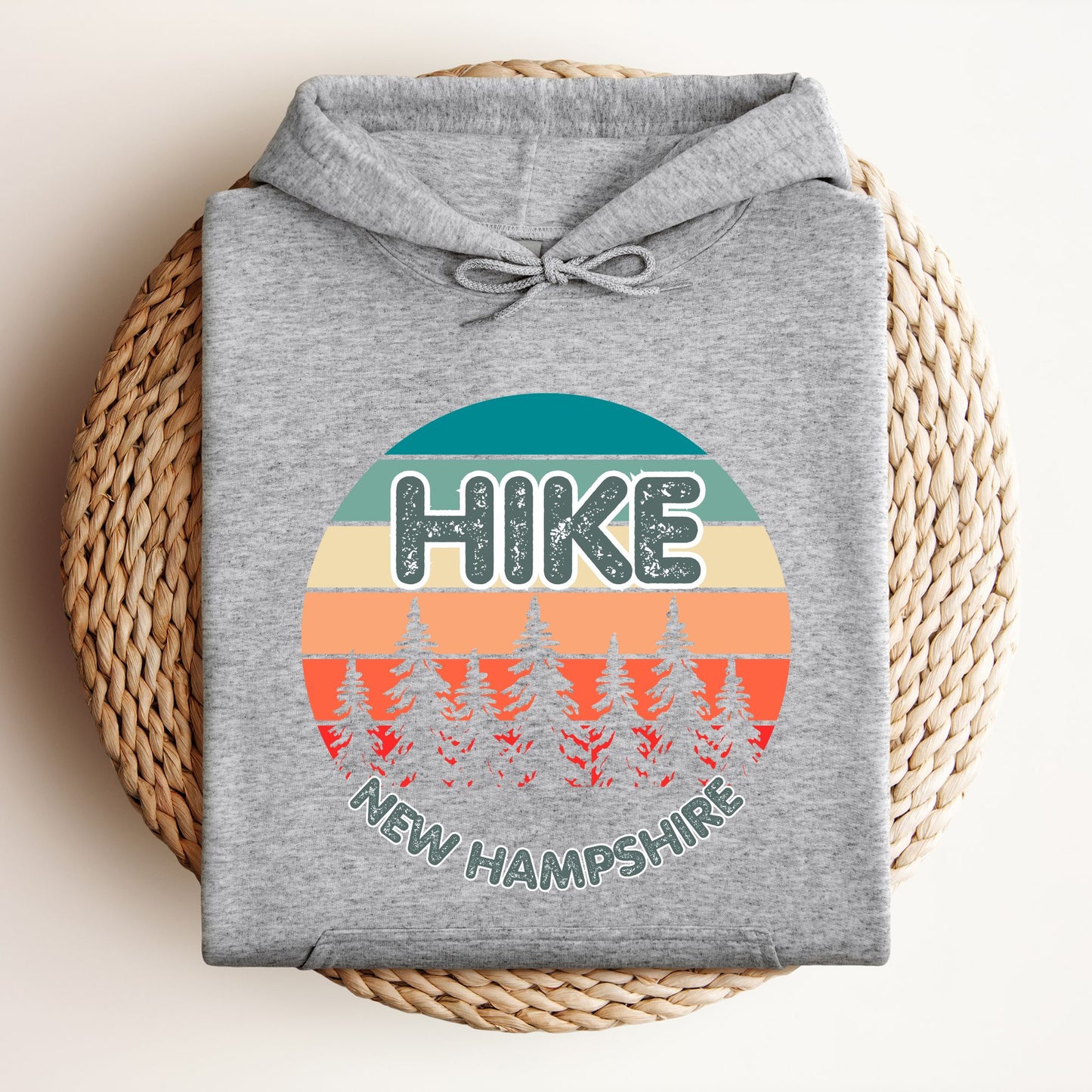 Hike New Hampshire Retro Sunset Hooded Sweatshirt