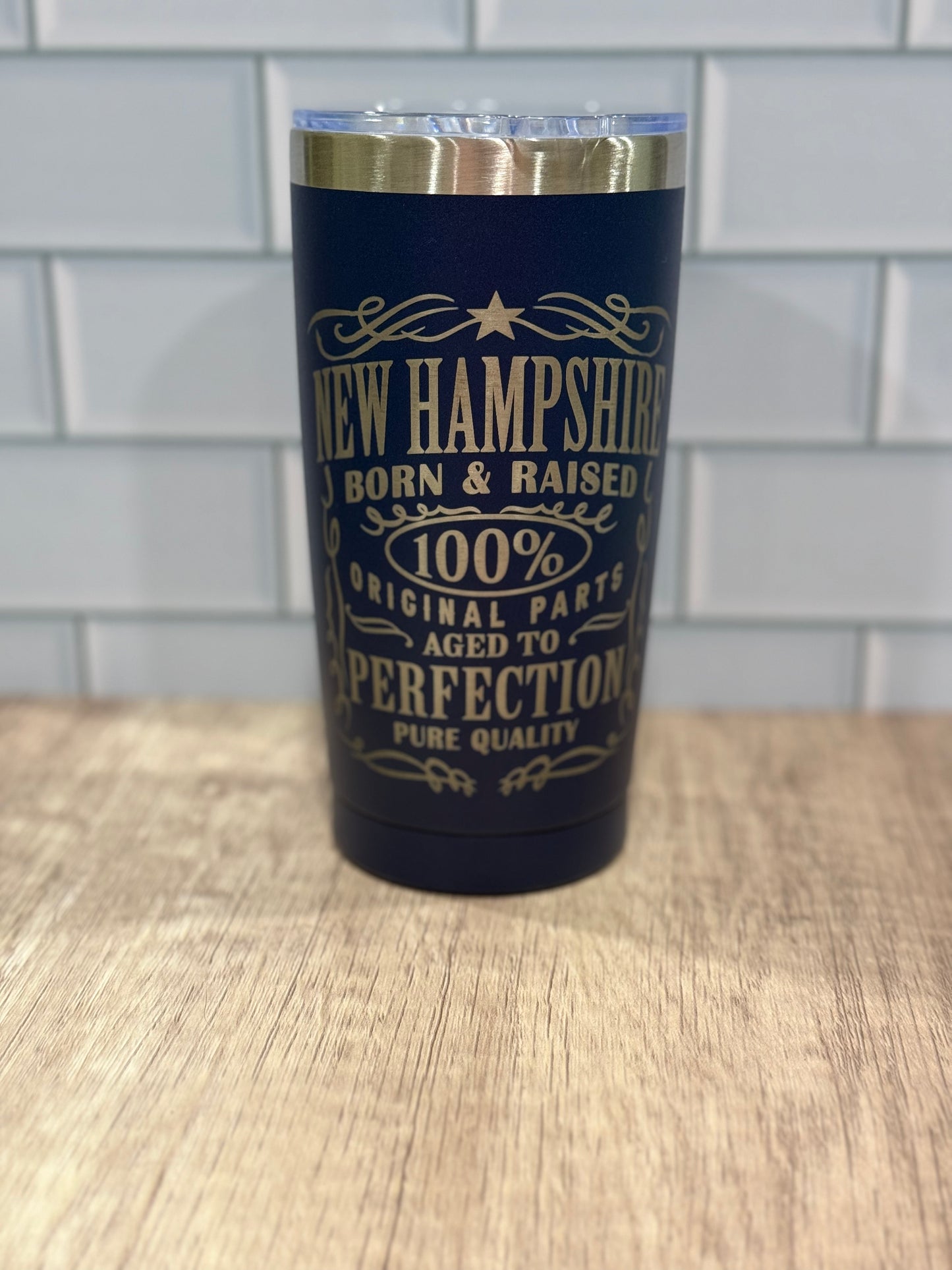 New Hampshire Born & Raised Engraved 20oz Tumbler