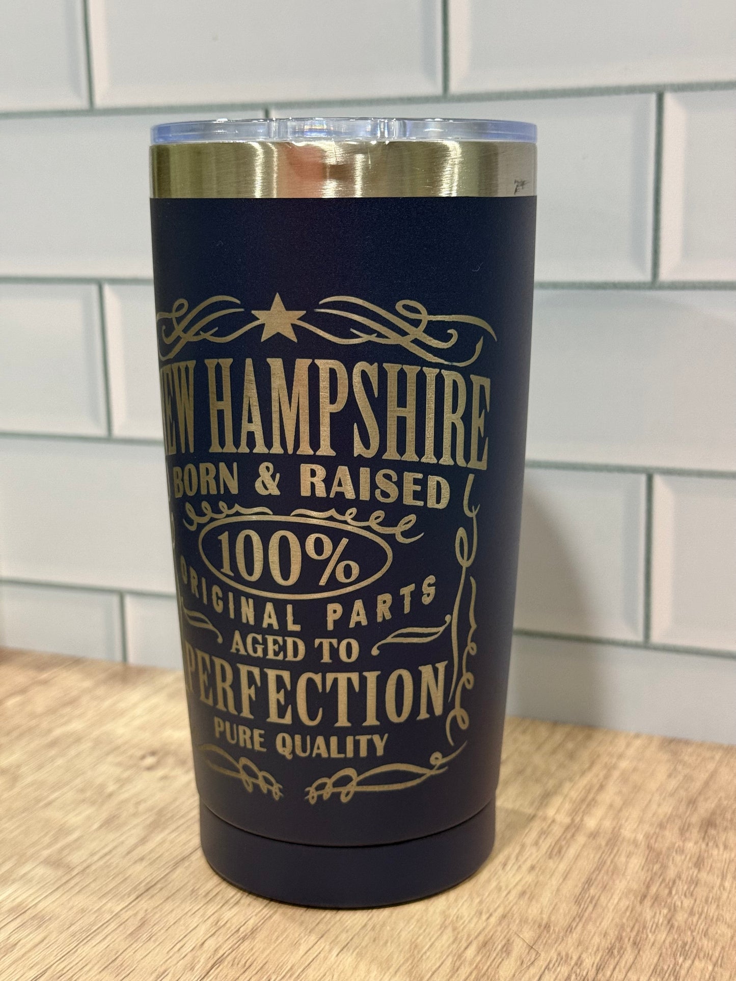 New Hampshire Born & Raised Engraved 20oz Tumbler