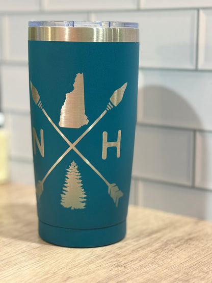 Crossed Arrows New Hampshire 20oz Engraved Tumbler