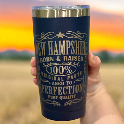 New Hampshire Born & Raised Engraved 20oz Tumbler