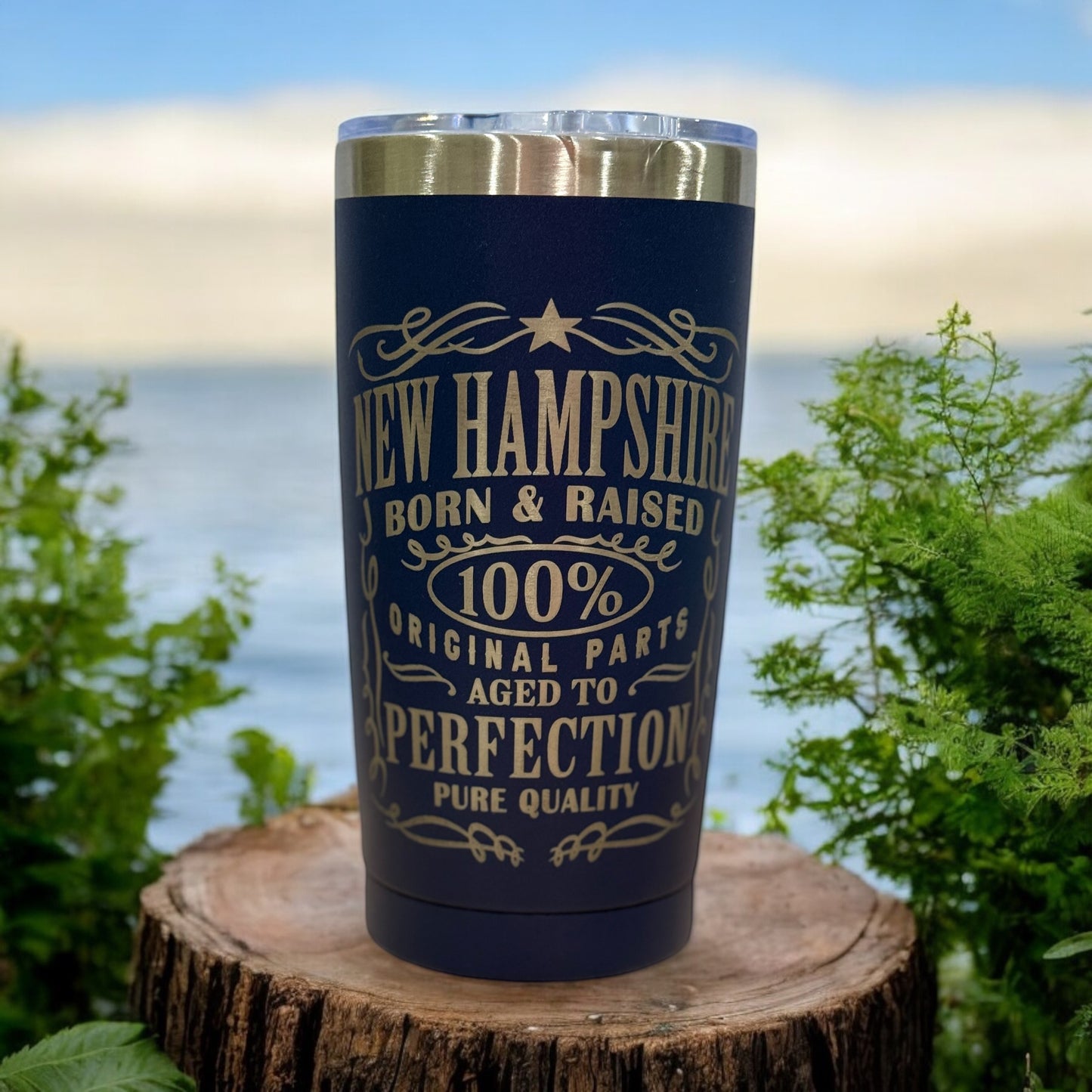 New Hampshire Born & Raised Engraved 20oz Tumbler