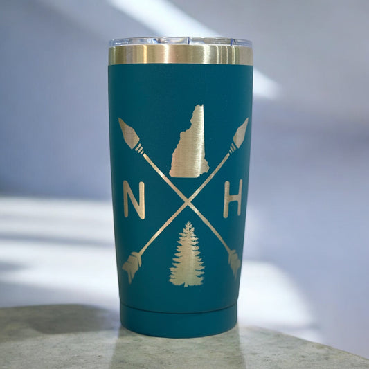 Crossed Arrows New Hampshire 20oz Engraved Tumbler