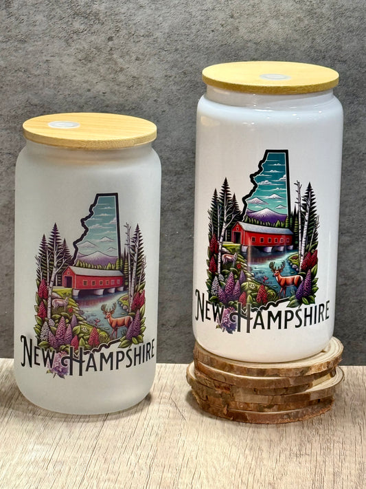 New Hampshire 16oz Glass Tumbler