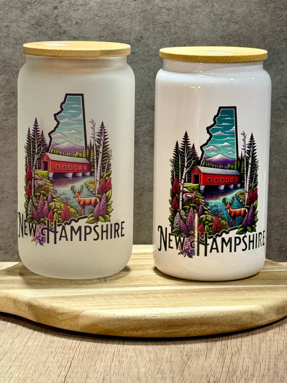 New Hampshire 16oz Glass Tumbler