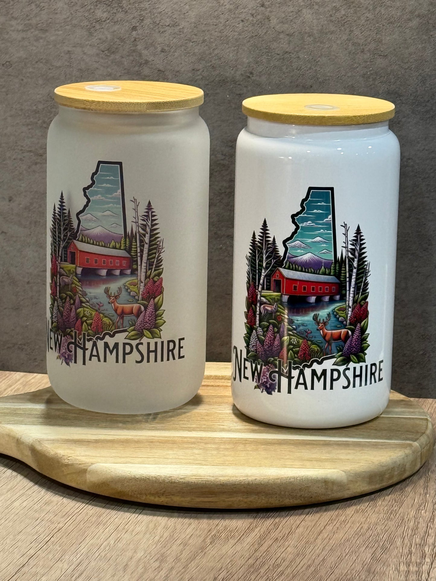 New Hampshire 16oz Glass Tumbler