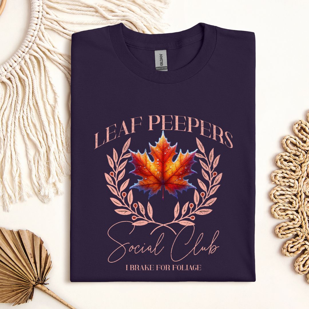 Leaf Peepers Social Club T-Shirt , Coquette Style New Hampshire