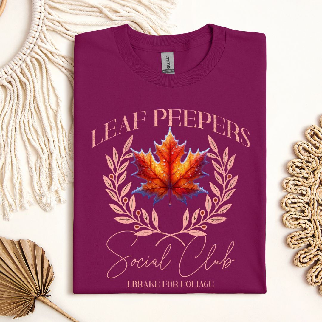 Leaf Peepers Social Club T-Shirt , Coquette Style New Hampshire