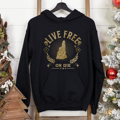 "Live Free or Die" New Hampshire Hooded Sweatshirt