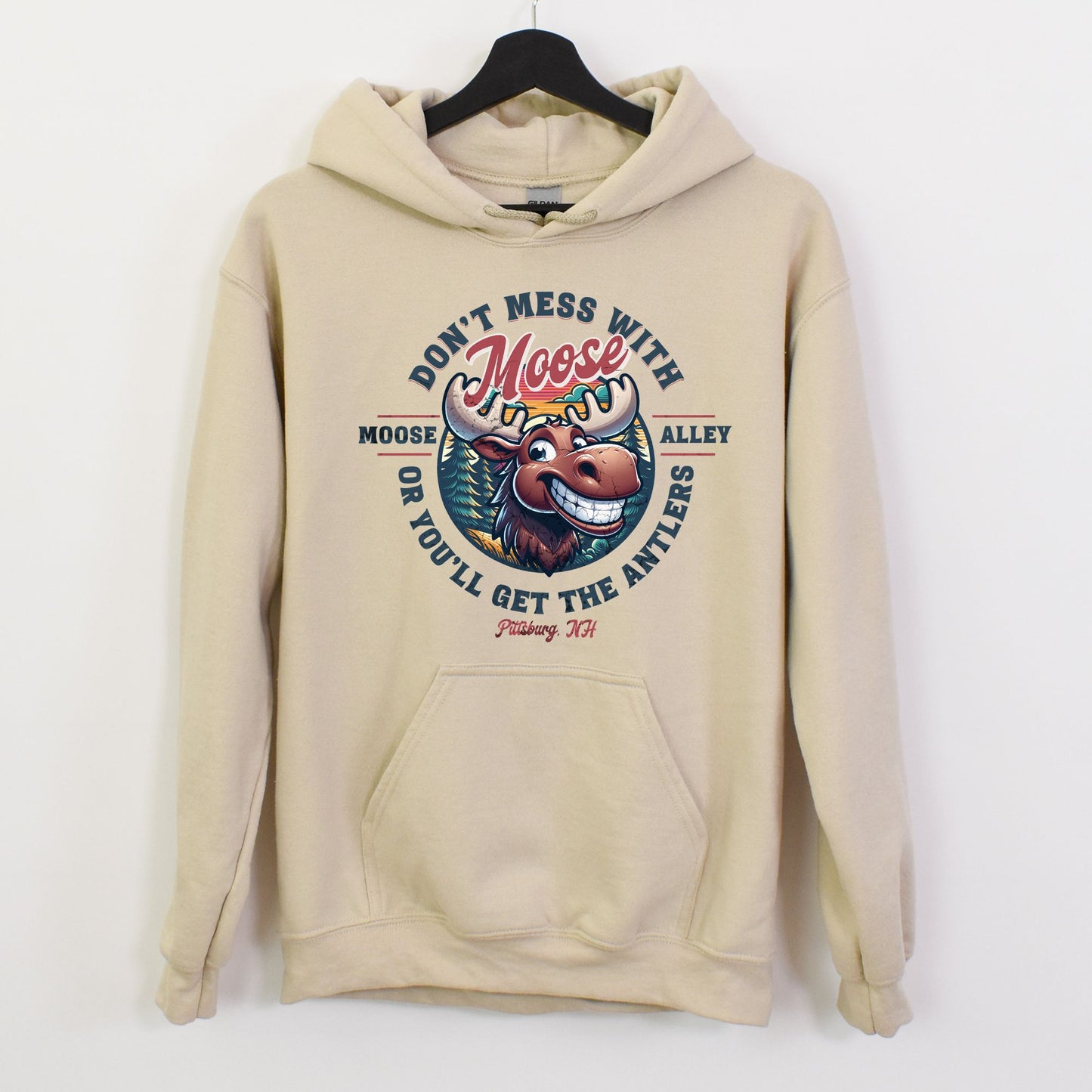 Moose Alley Graphic Hooded Sweatshirt – Pittsburg, NH Souvenir