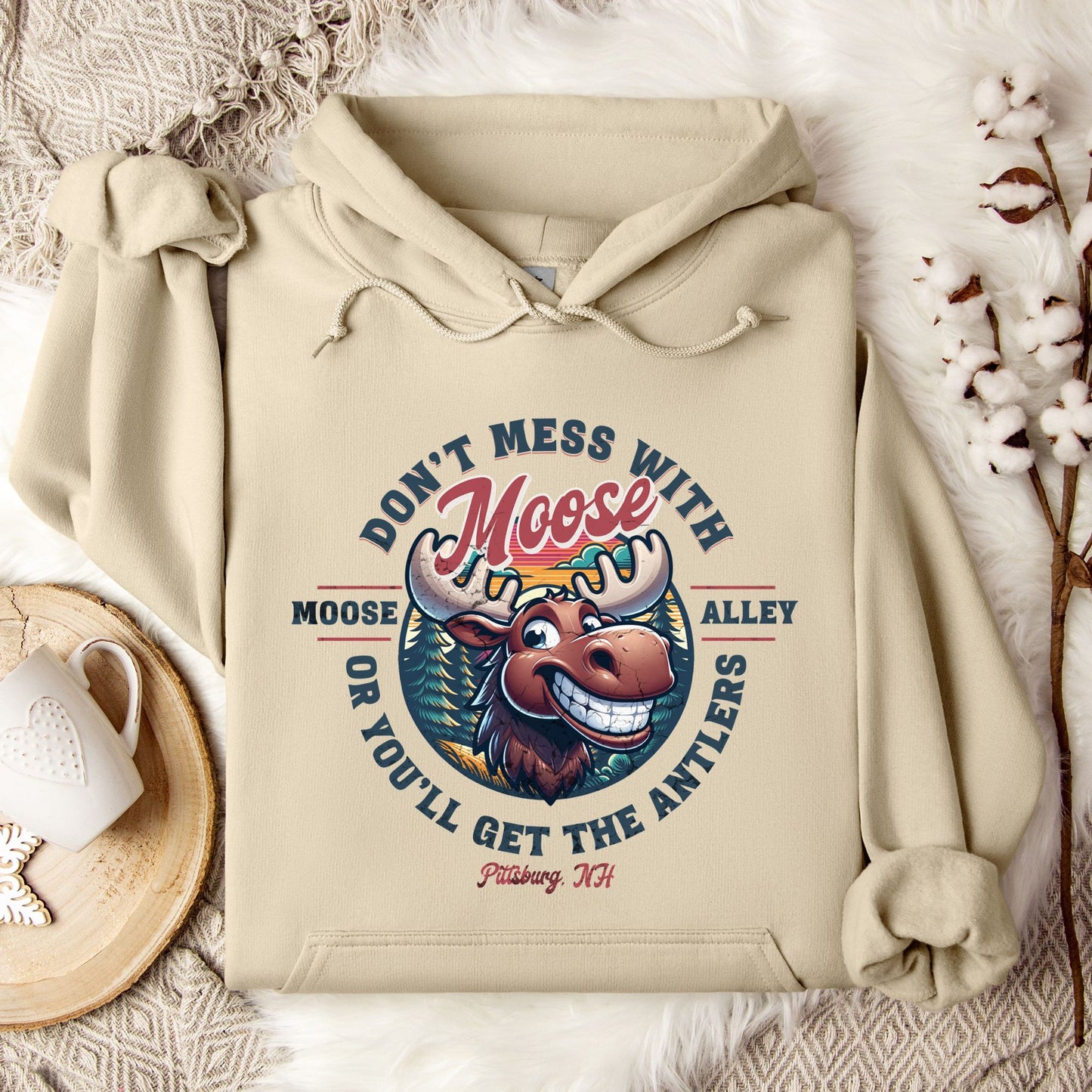 Moose Alley Graphic Hooded Sweatshirt – Pittsburg, NH Souvenir