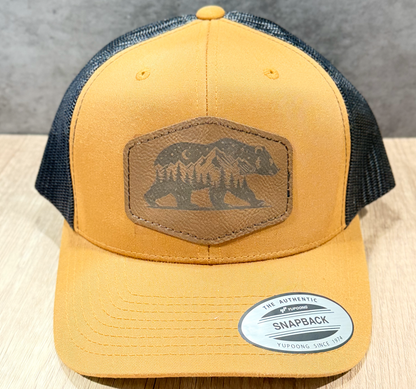 Rustic Mountain Bear Trucker Hat