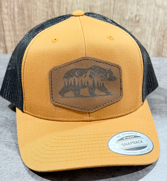 Rustic Mountain Bear Trucker Hat