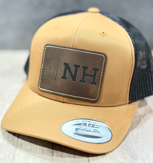 New Hampshire State Trucker Hat - Caramel