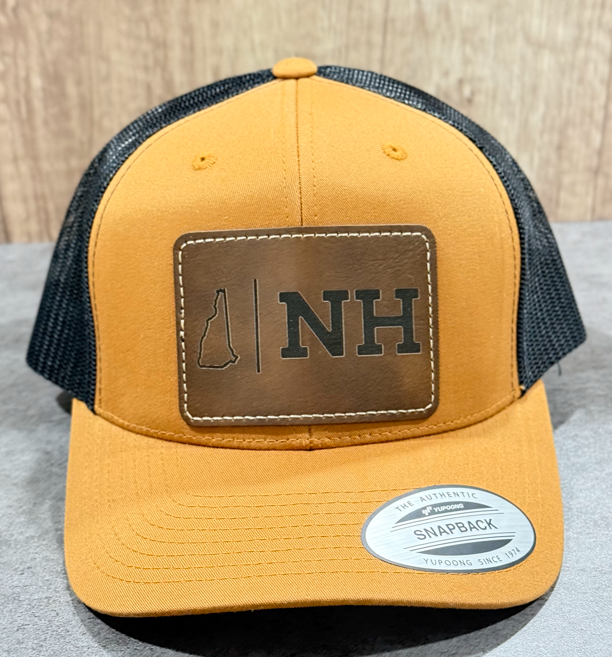 New Hampshire State Trucker Hat - Caramel