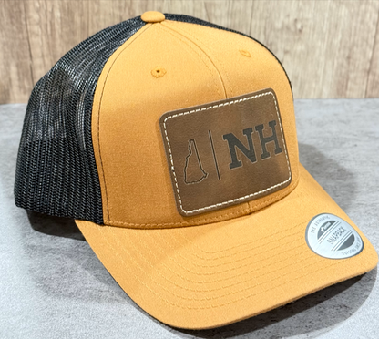 New Hampshire State Trucker Hat - Caramel