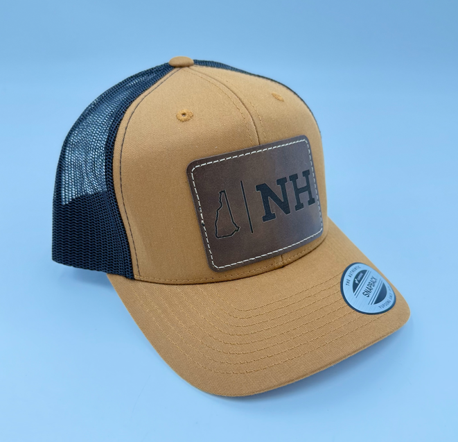 New Hampshire State Trucker Hat - Caramel