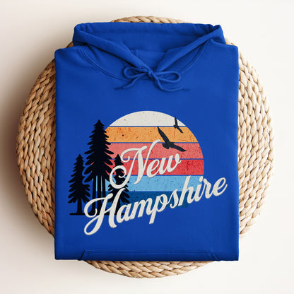 New Hampshire Sunset Hoodie – Retro Style Design