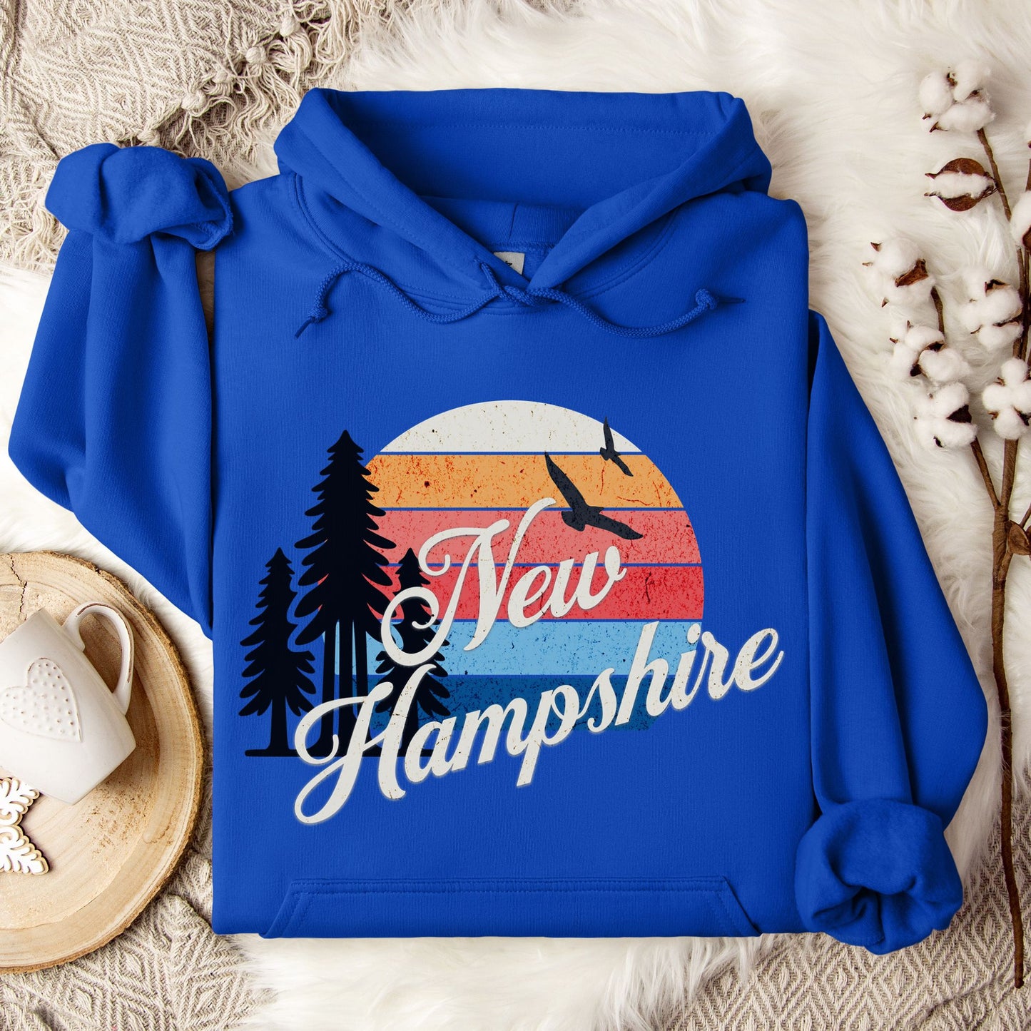 New Hampshire Sunset Hoodie – Retro Style Design