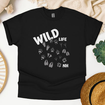 "Wild Life NH" T-Shirt with Animal Tracks Design