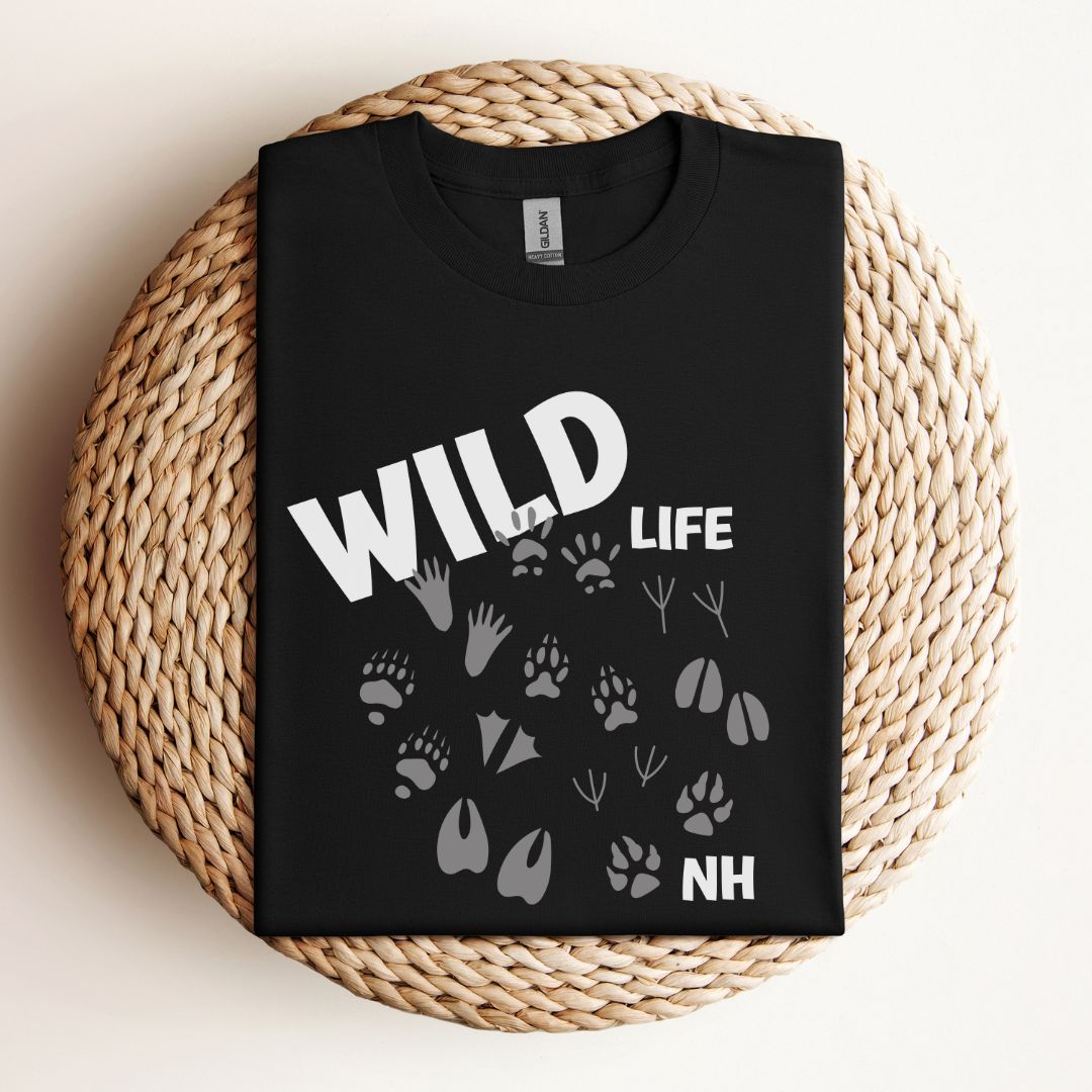 "Wild Life NH" T-Shirt with Animal Tracks Design