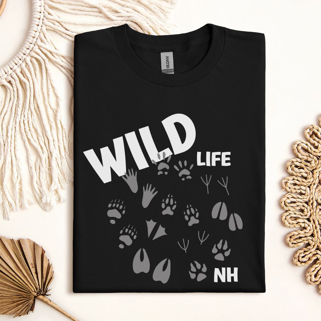 "Wild Life NH" T-Shirt with Animal Tracks Design